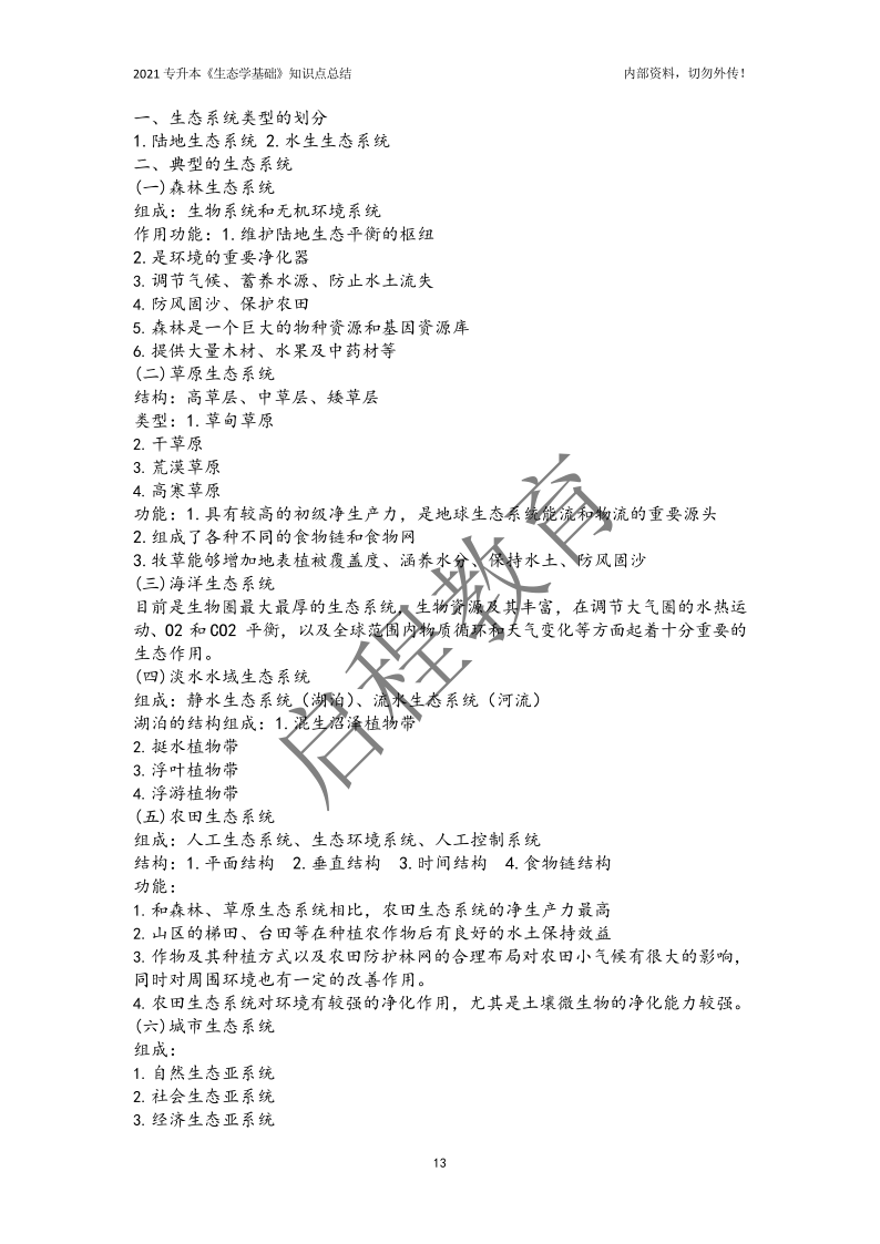 專升本《生態學基礎》知識點總結(農學類)(圖13) 專升本《生態學基礎》知識點總結(農學類)(圖13)